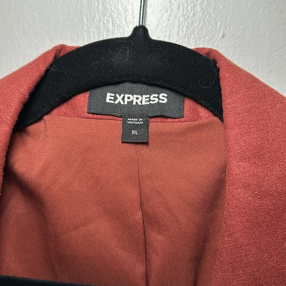 Express Rust Double-Breasted Blazer - image 3